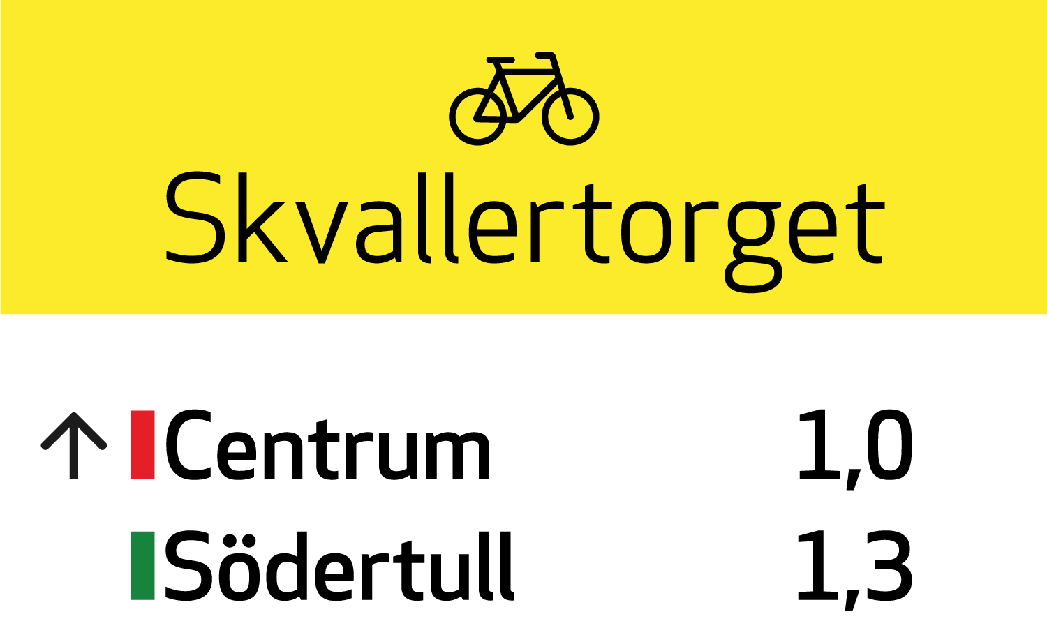 Bike signage for City of Norrköping by Viktor Lanneld and Vicky Trouerbach